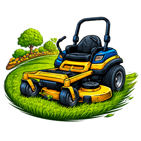 Lawn care and mowing illustration