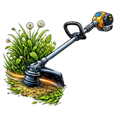 Weedwacking illustration