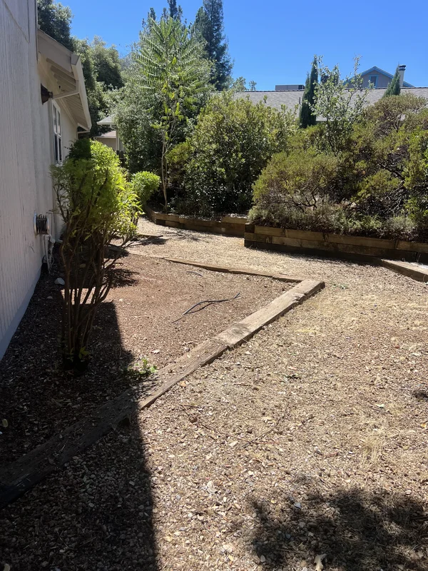 Terraced hillside after landscaping cleanup