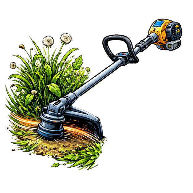 Weedwacking illustration